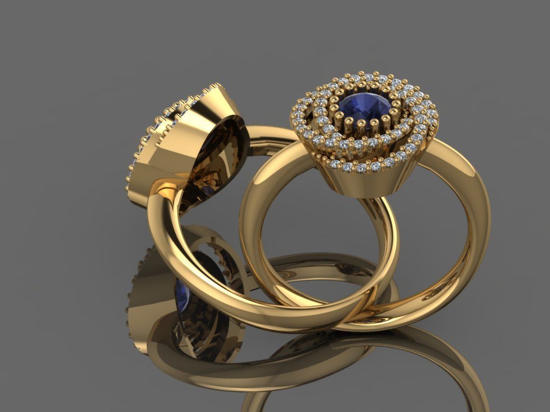 GC GOLD Y298- Diamond gold Ring 3D print model_5