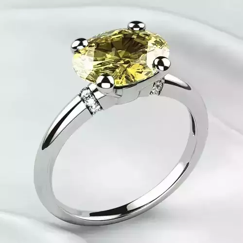 Oval Citrine Fashion Gold Ring
