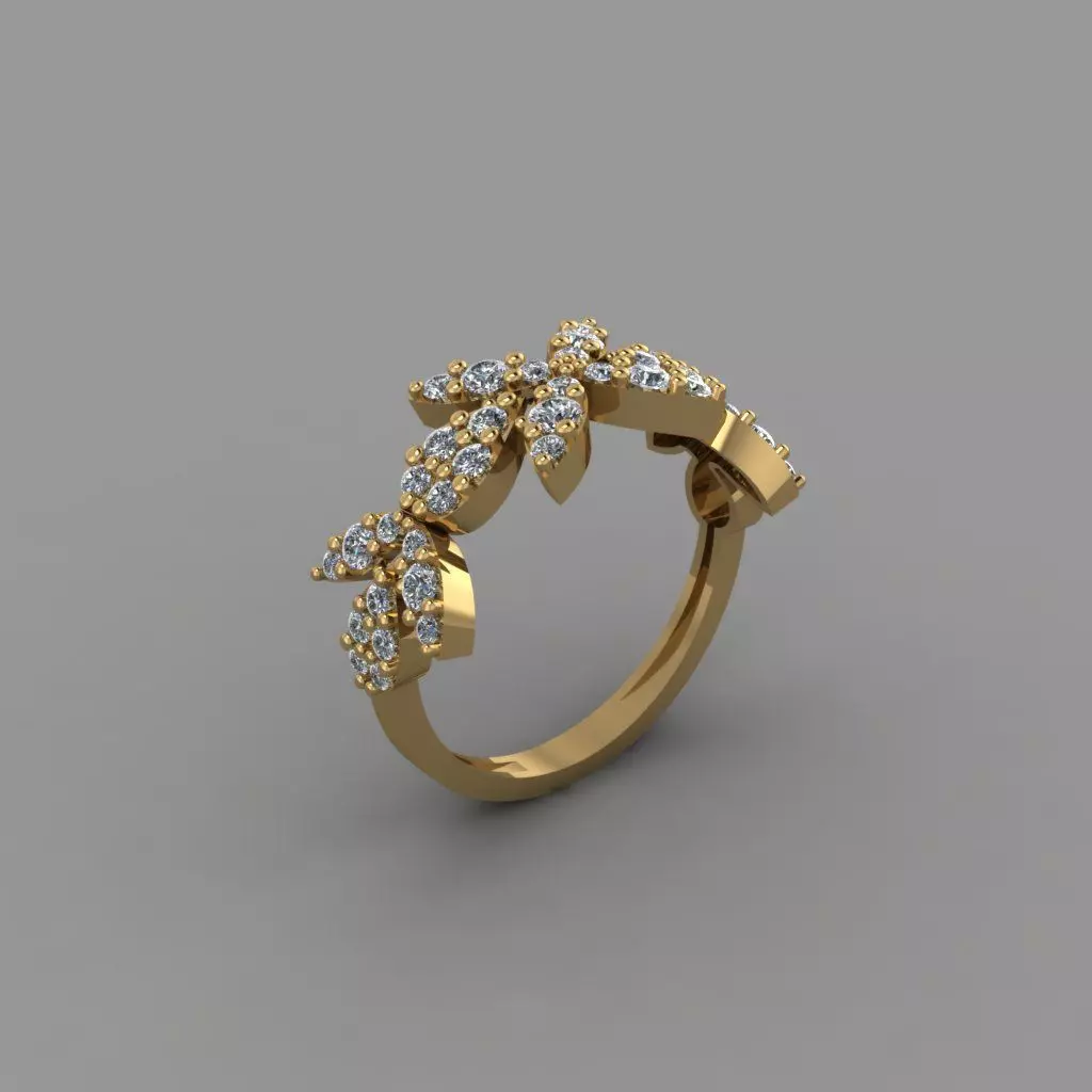 GC GOLD Y301- Diamond gold Ring  3D print model_0