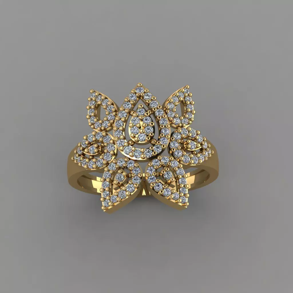 GC GOLD Y302- Diamond gold Ring 3D print model_0