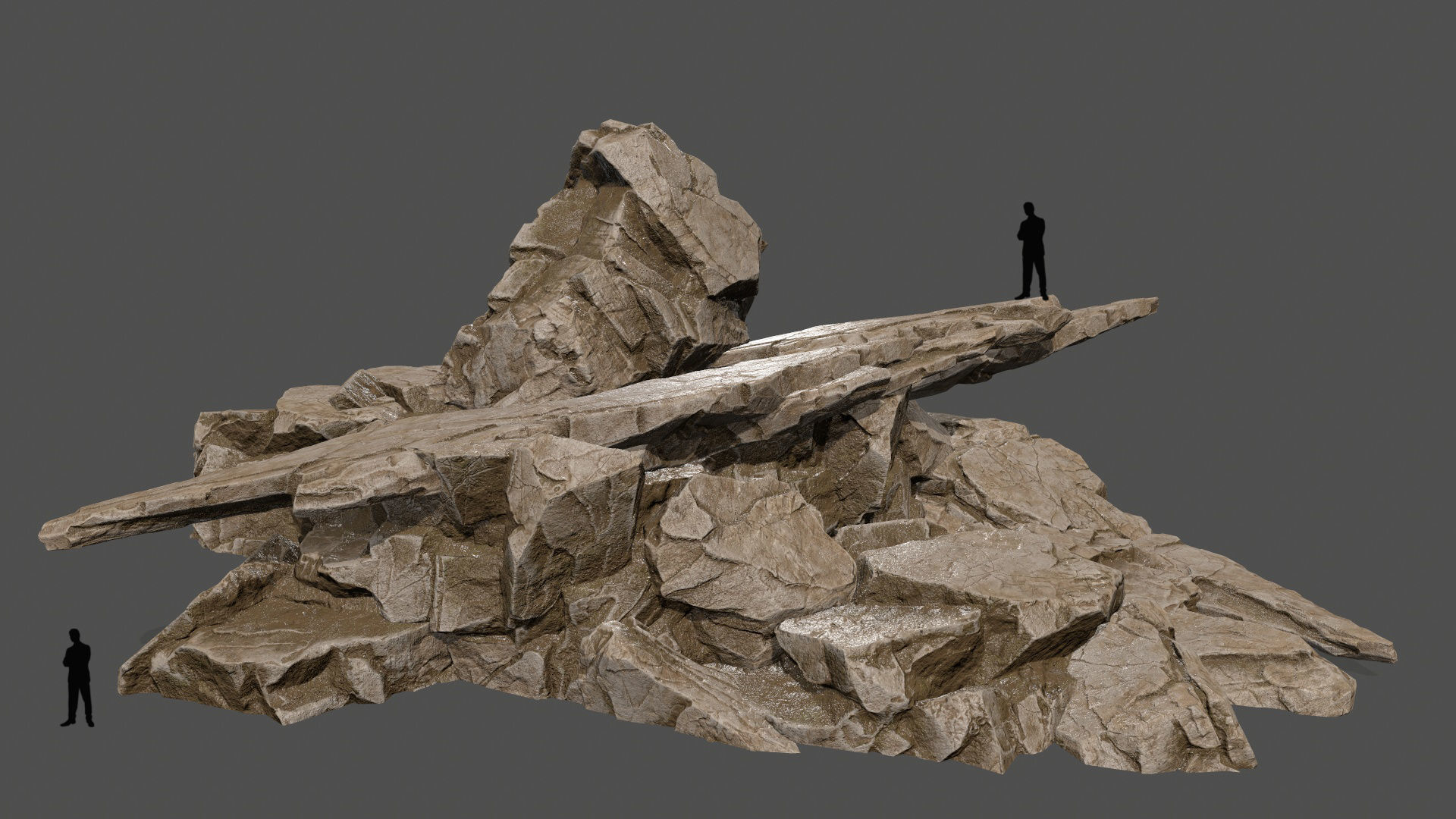 desert rocks Low-poly 3D model_1