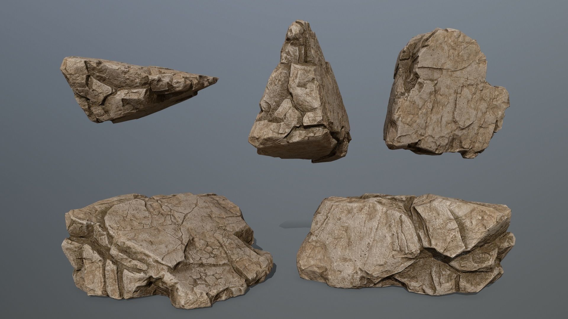 desert rocks Low-poly 3D model_15