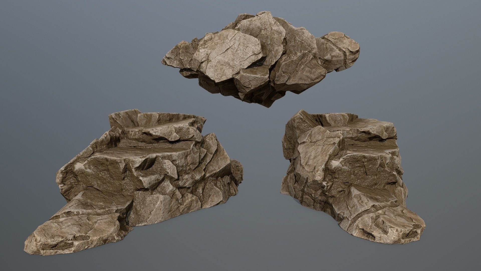 desert rocks Low-poly 3D model_9