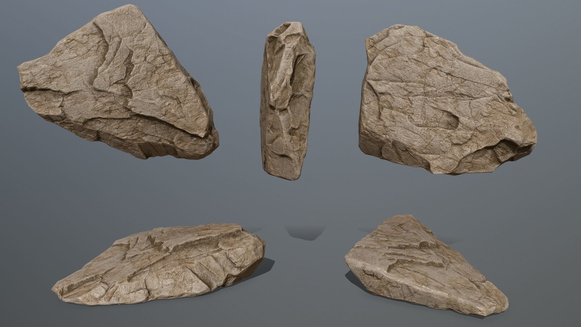 desert rocks Low-poly 3D model_14