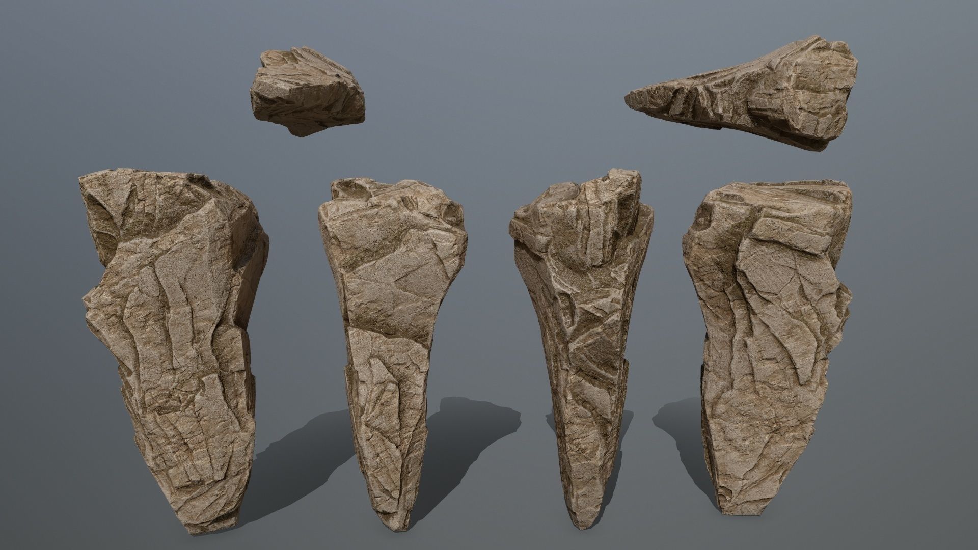 desert rocks Low-poly 3D model_12