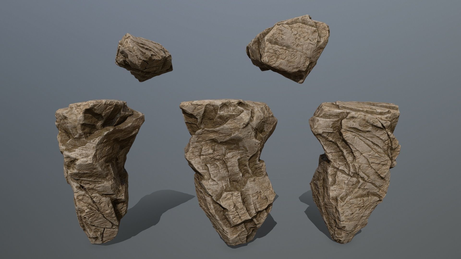 desert rocks Low-poly 3D model_13
