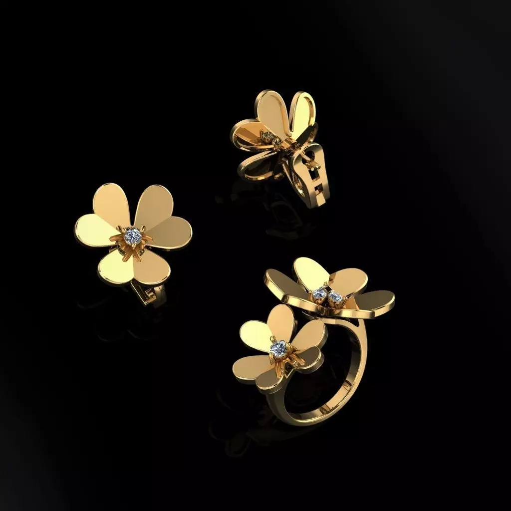 Ring and Earrings 134 3D print model