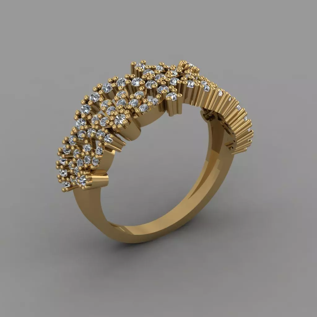 GC GOLD Y304- Diamond gold Ring  3D print model_0