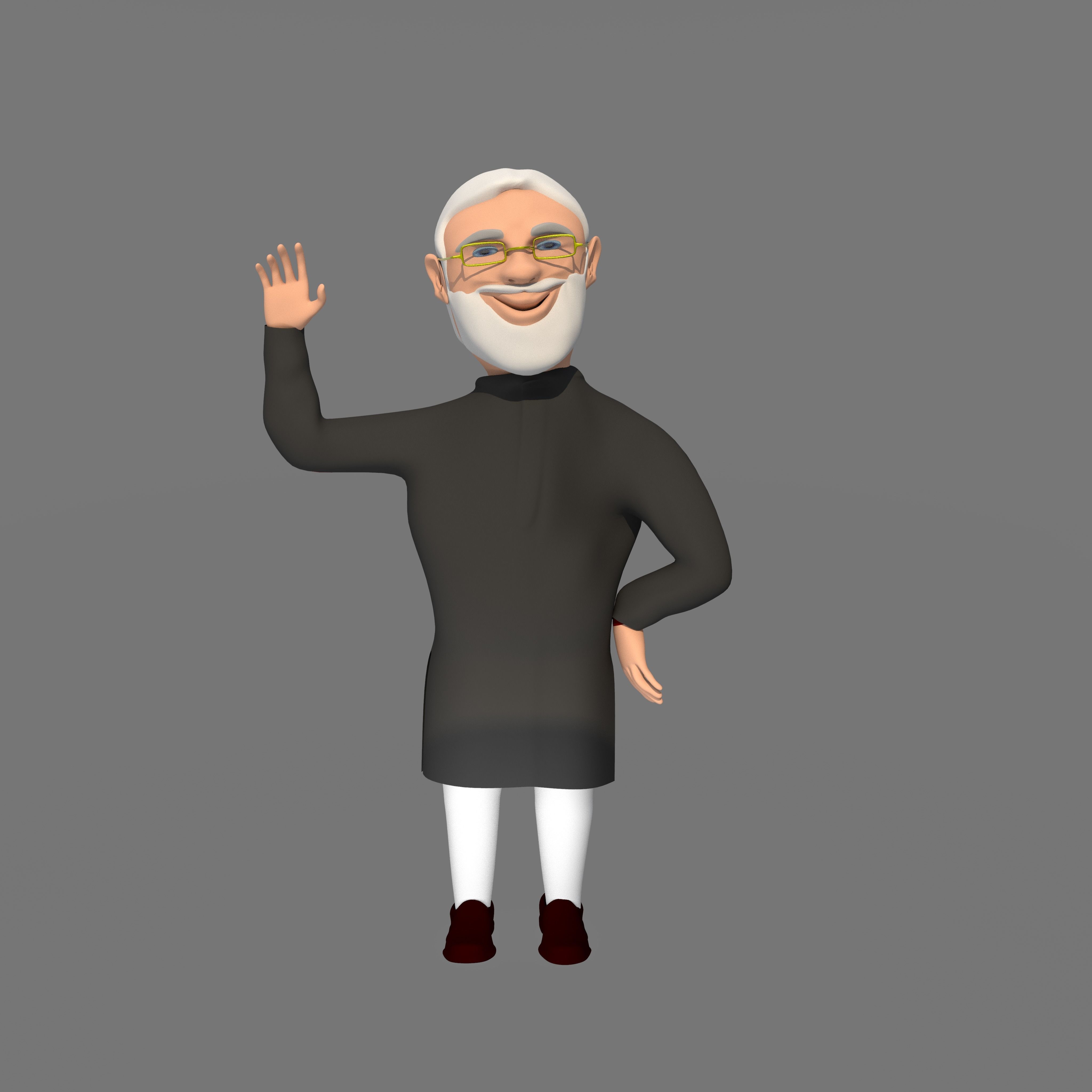 Narendra Modi 3D Character Low-poly 3D model_5