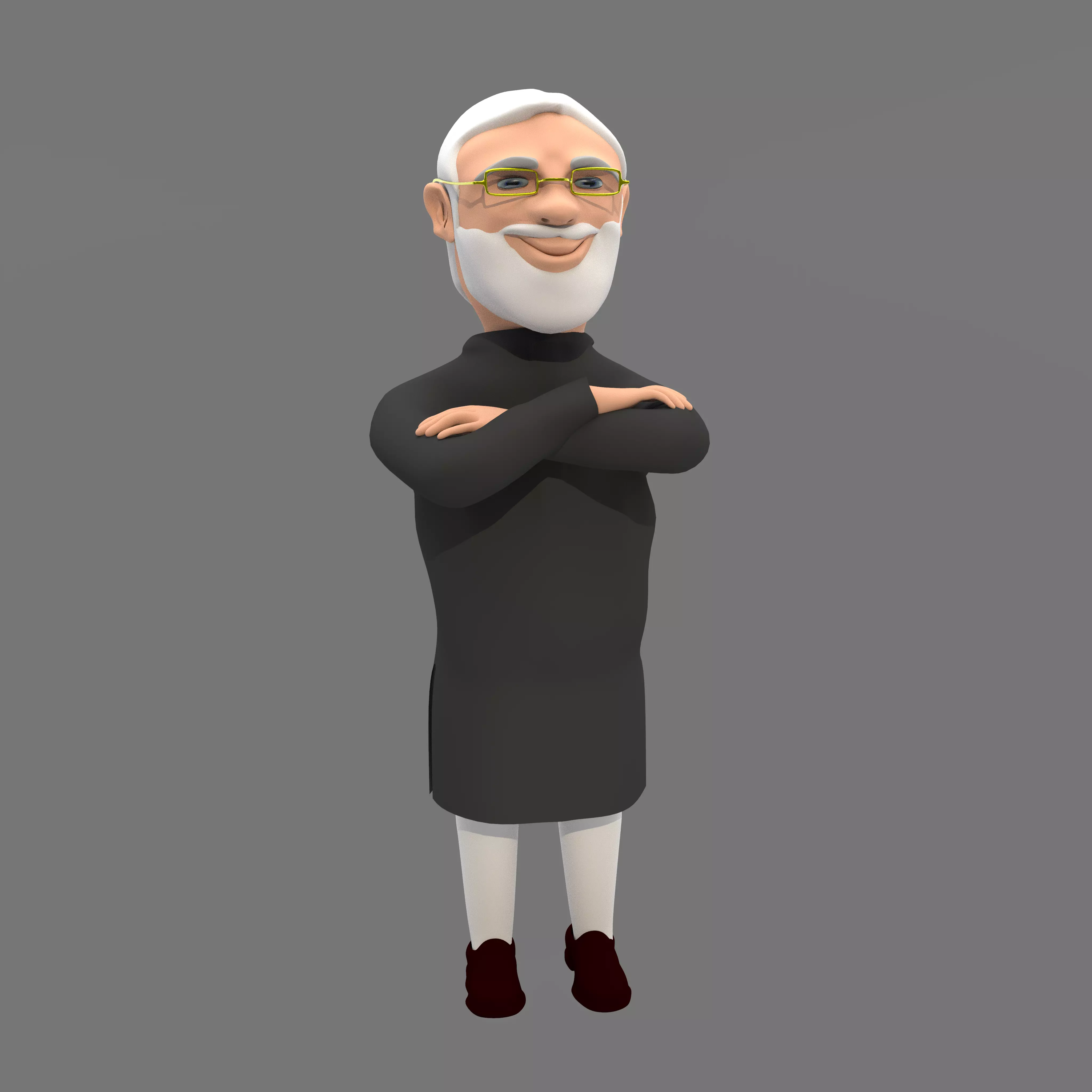 Narendra Modi 3D Character Low-poly 3D model_0