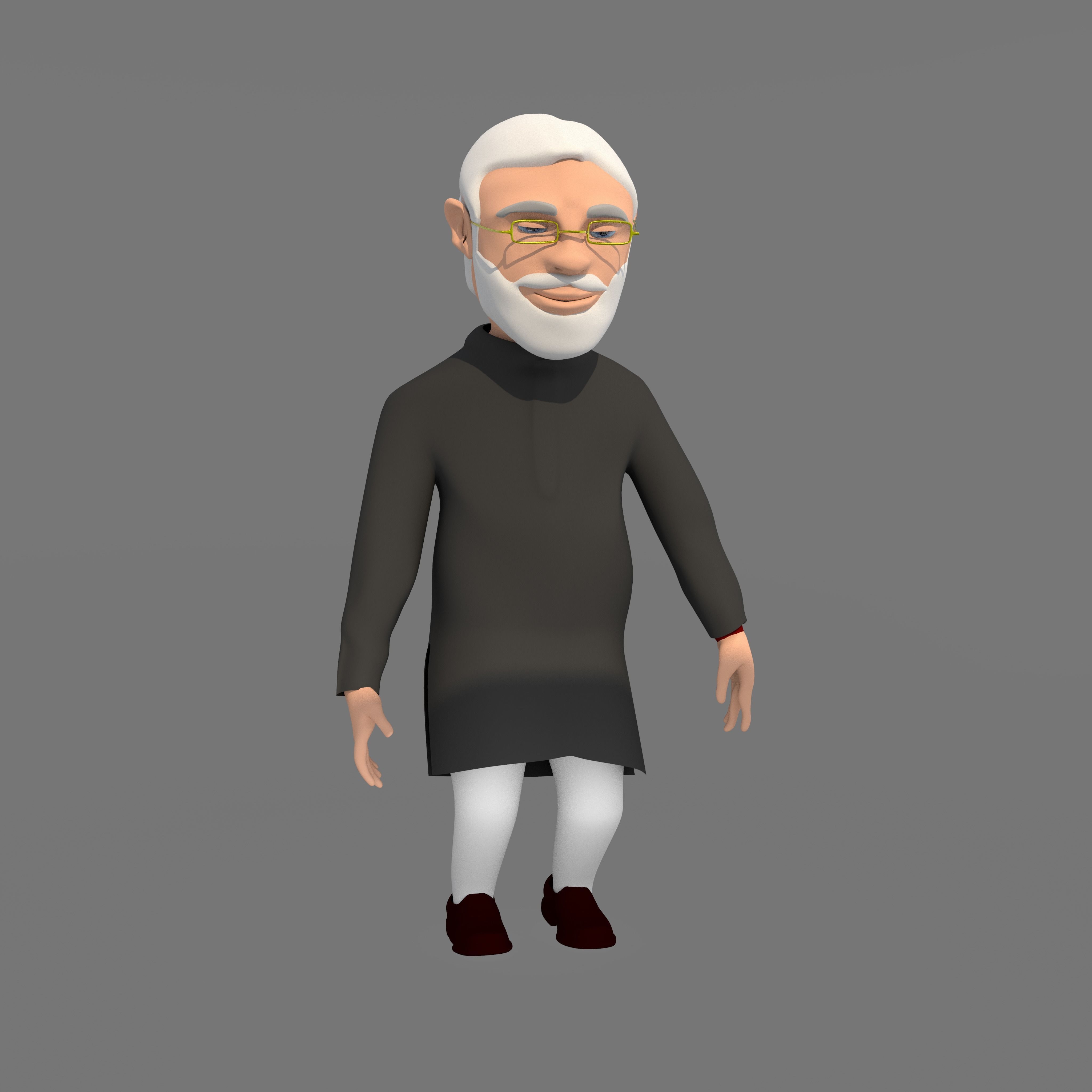 Narendra Modi 3D Character Low-poly 3D model_4