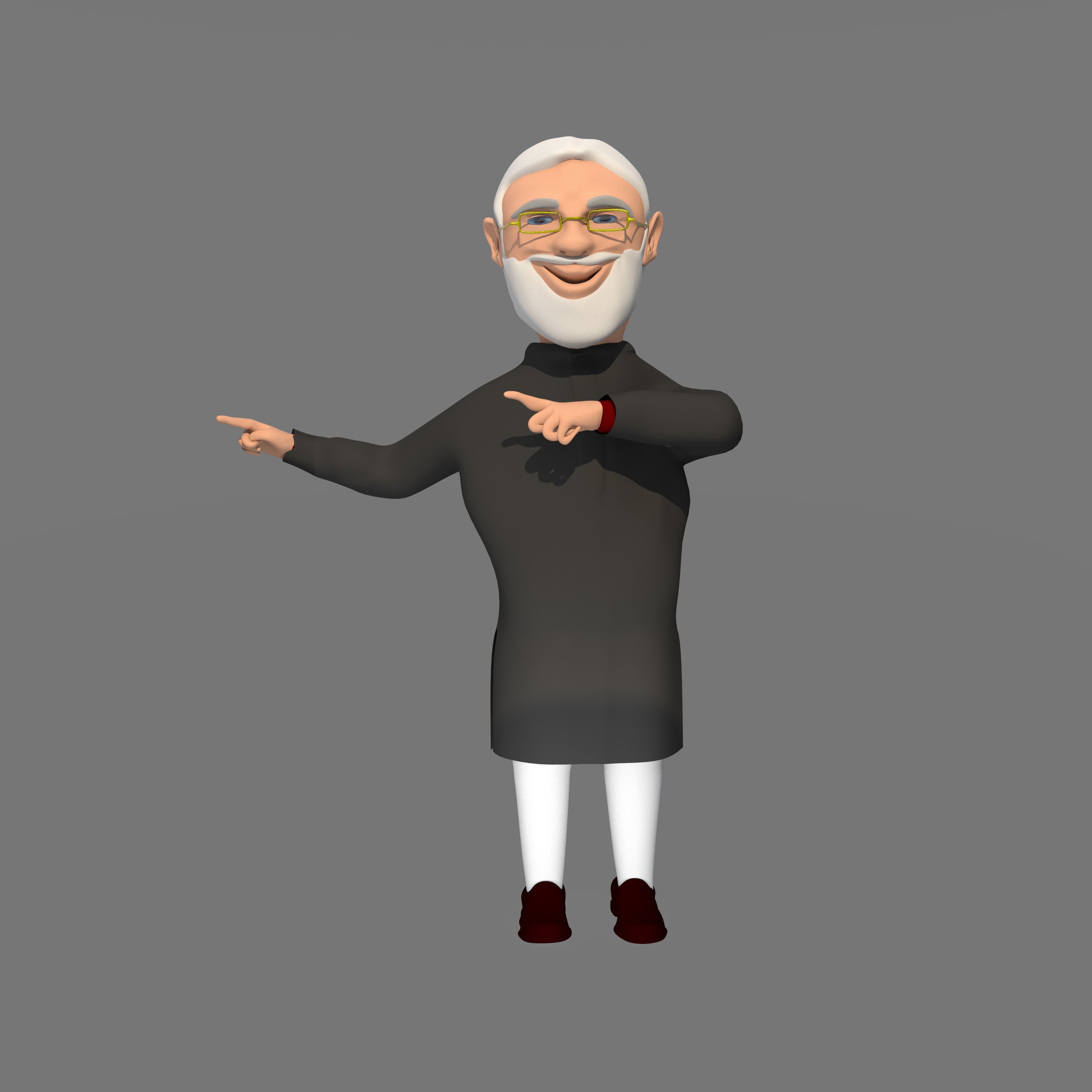 Narendra Modi 3D Character Low-poly 3D model_2