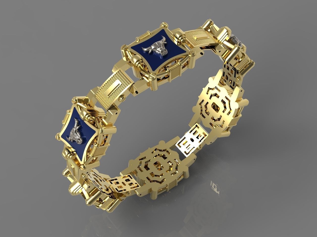 BRACELET BULL   SYMBOL  2021     N - 123 3D print model_3