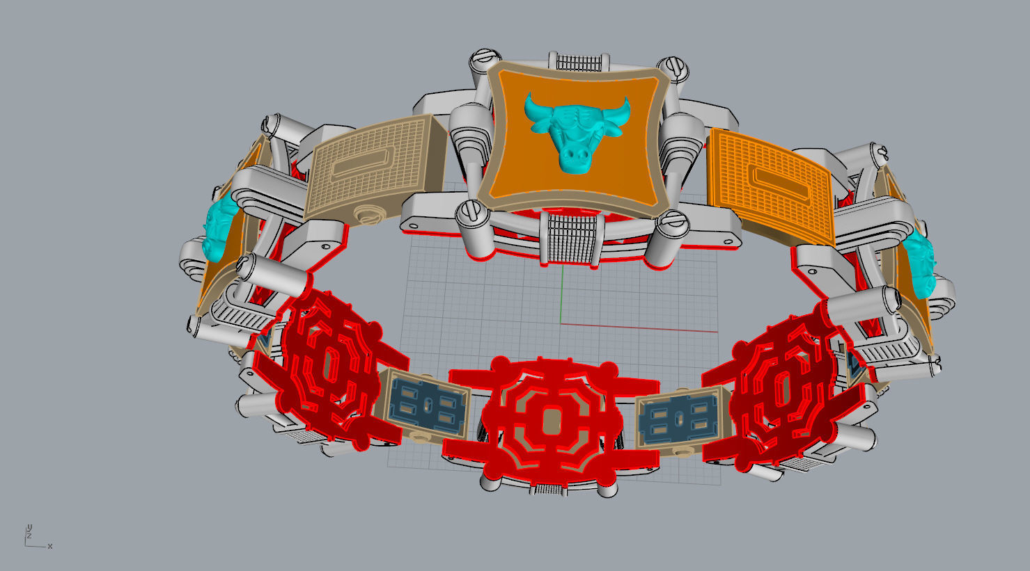 BRACELET BULL   SYMBOL  2021     N - 123 3D print model_13