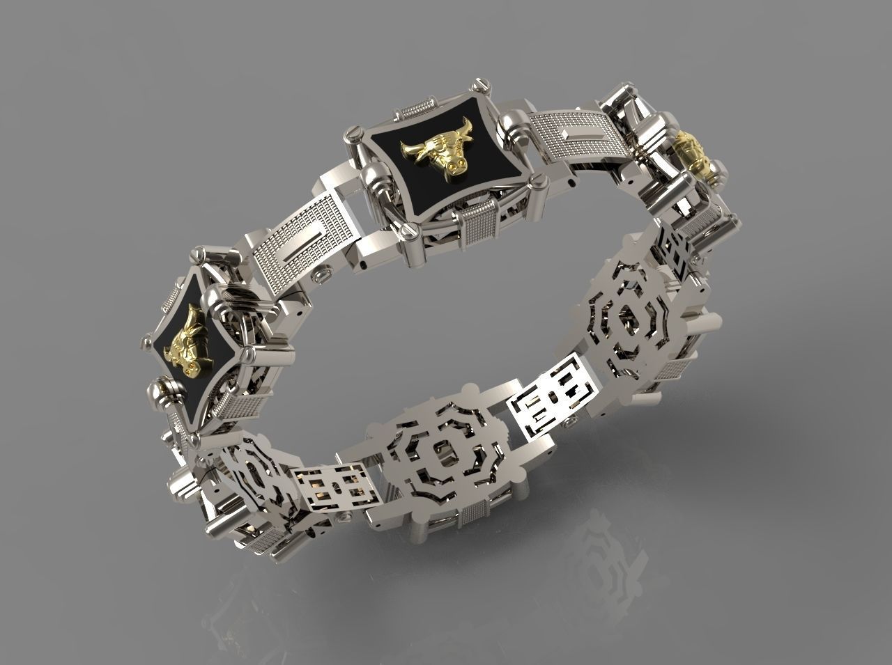 BRACELET BULL   SYMBOL  2021     N - 123 3D print model_6