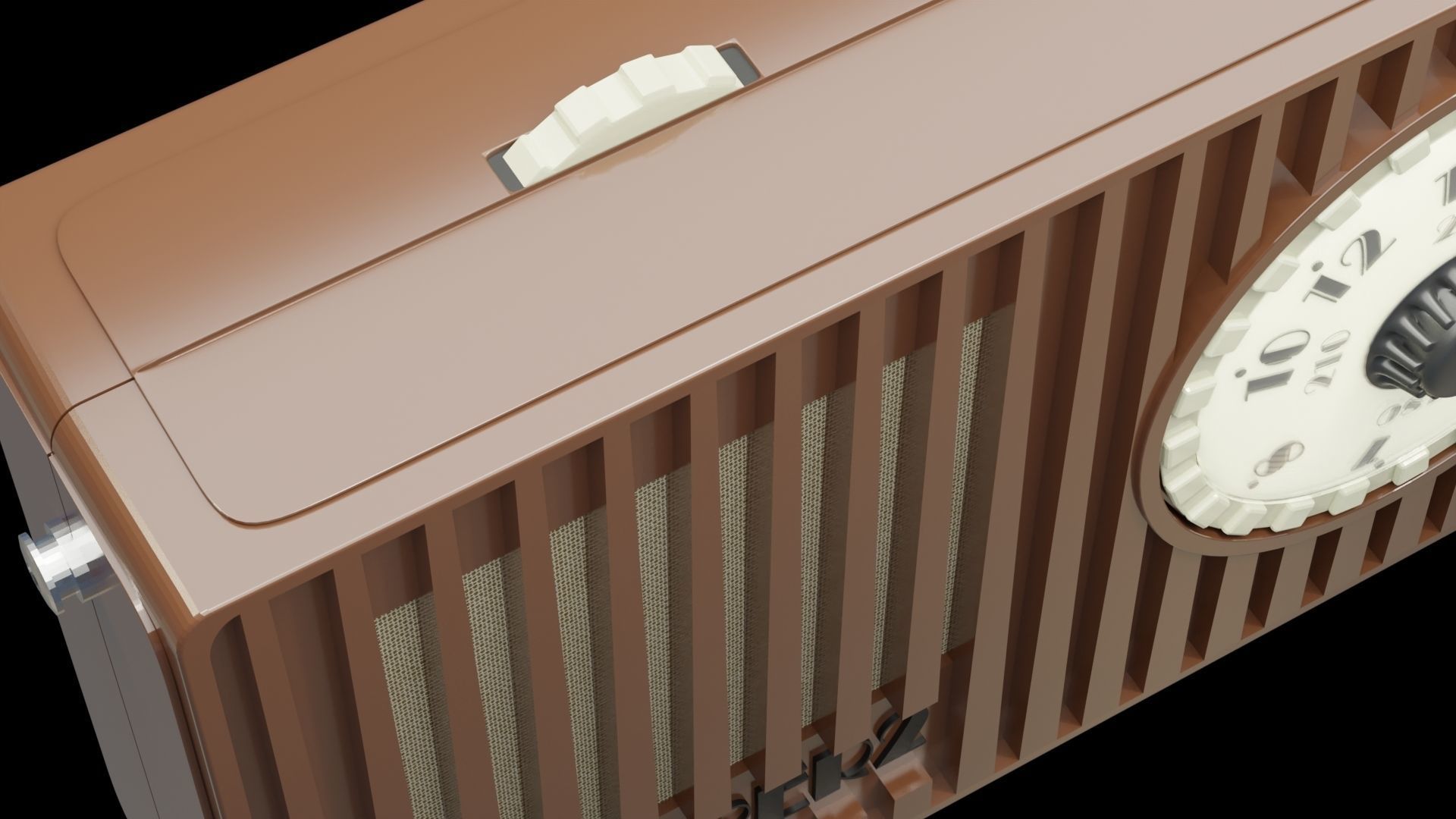 Polish mid-century radio receiver transistor KOLIBER 2 MOT-611 3D model_3