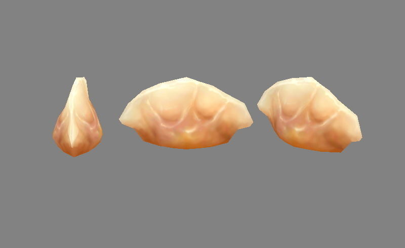 Cartoon dumpling  wonton Low-poly 3D model_1