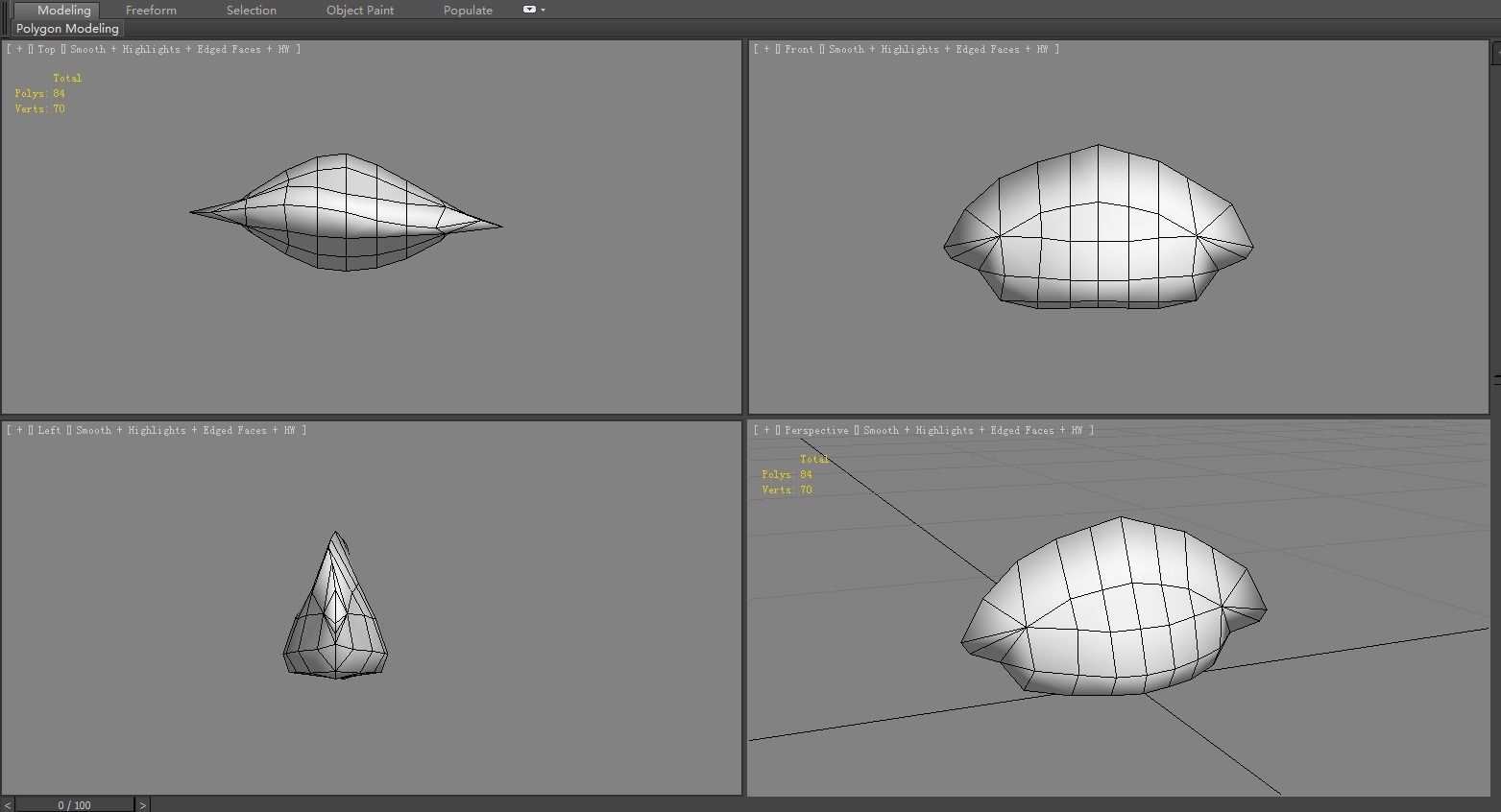 Cartoon dumpling  wonton Low-poly 3D model_4