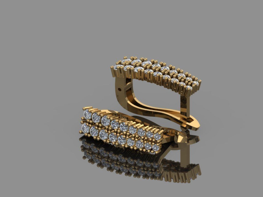 GC GOLD E069 - Diamond Earring  3D print model_7
