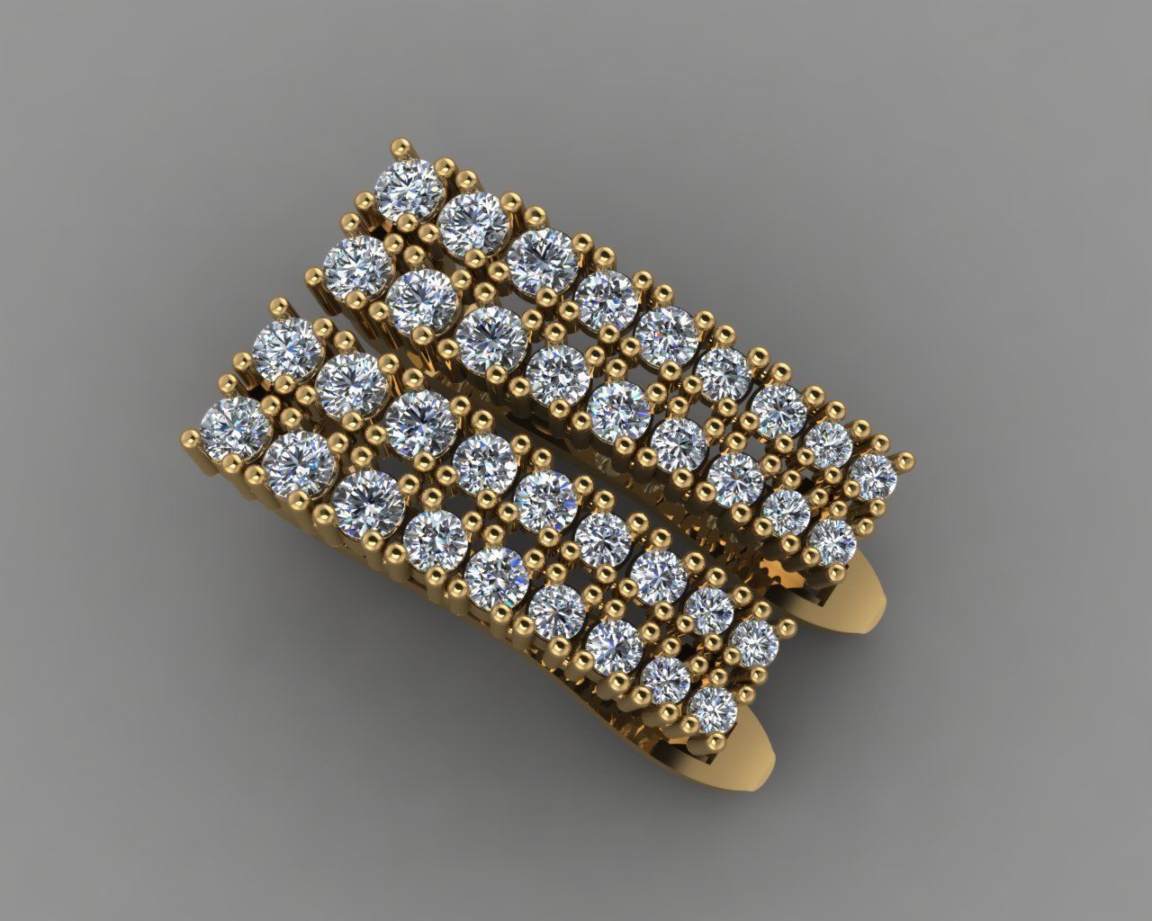 GC GOLD E069 - Diamond Earring  3D print model_4