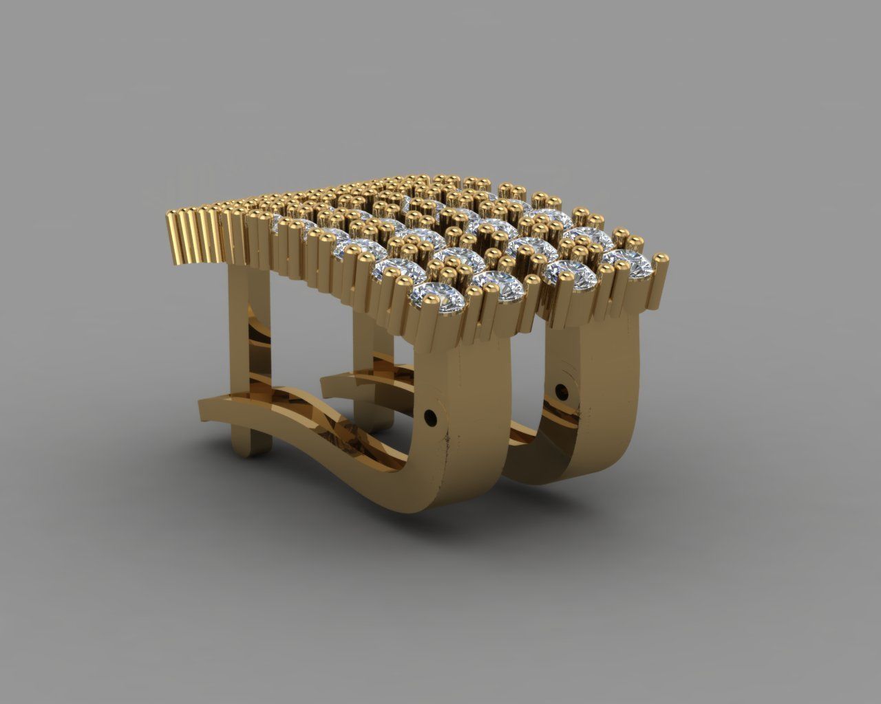 GC GOLD E069 - Diamond Earring  3D print model_3