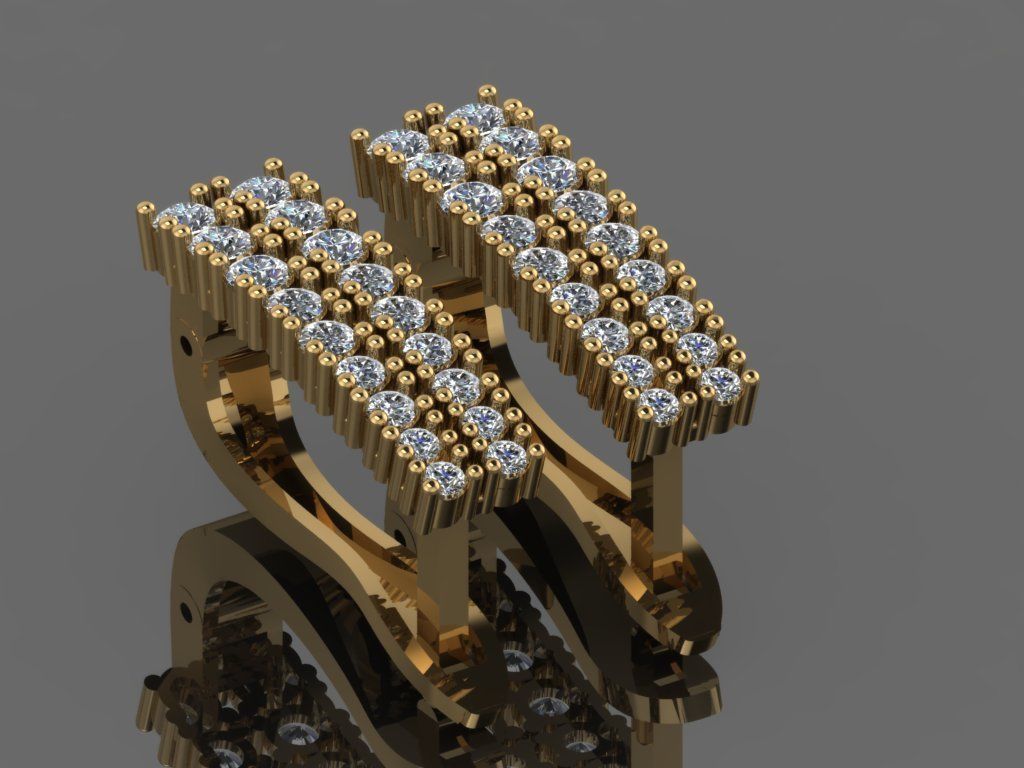 GC GOLD E069 - Diamond Earring  3D print model_5