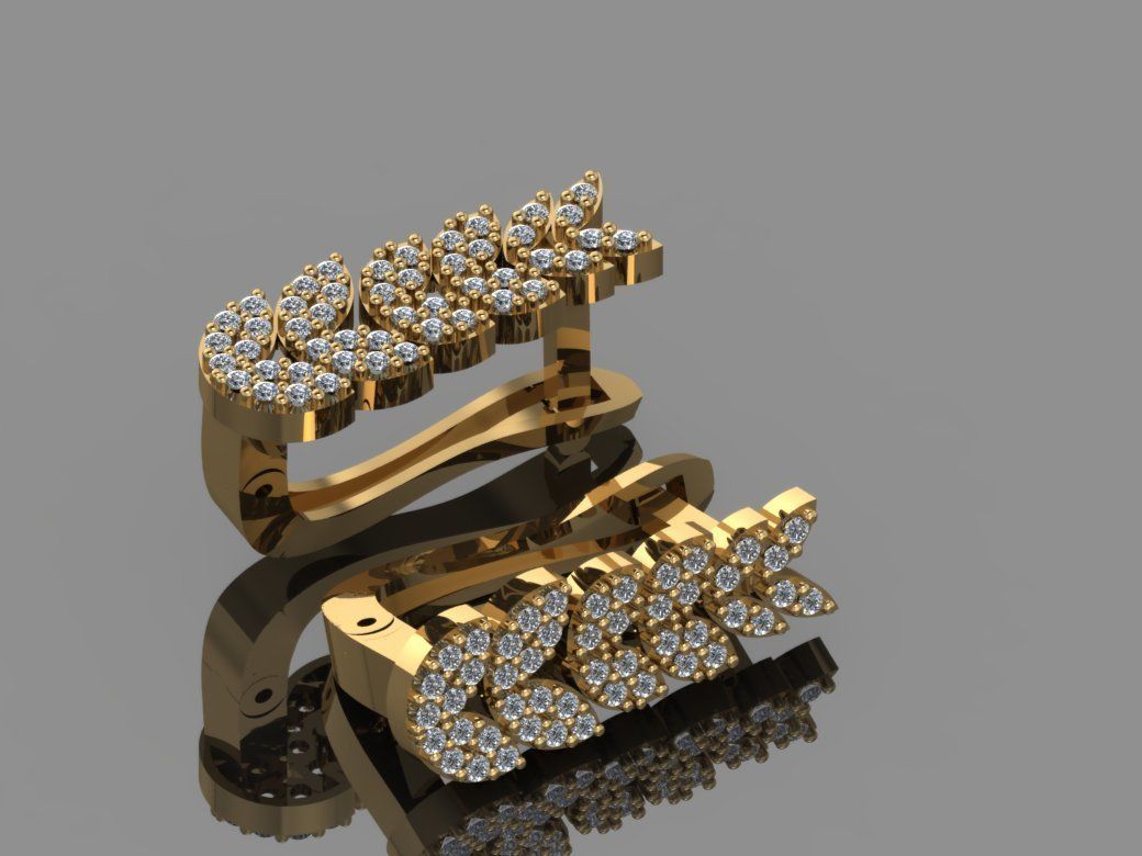 GC GOLD E074 - Diamond Earring  3D print model_7