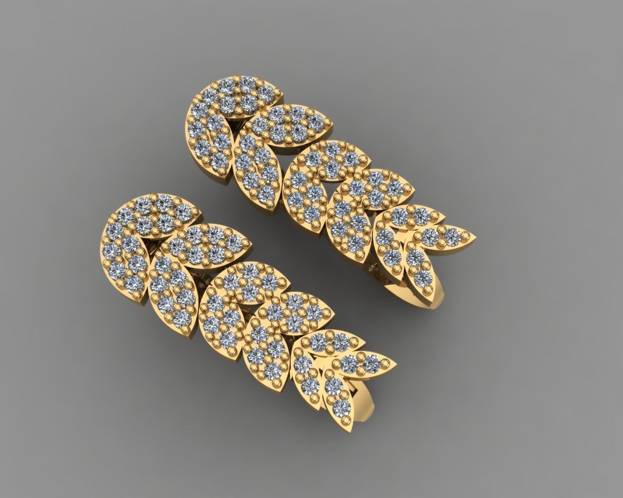GC GOLD E074 - Diamond Earring  3D print model_1