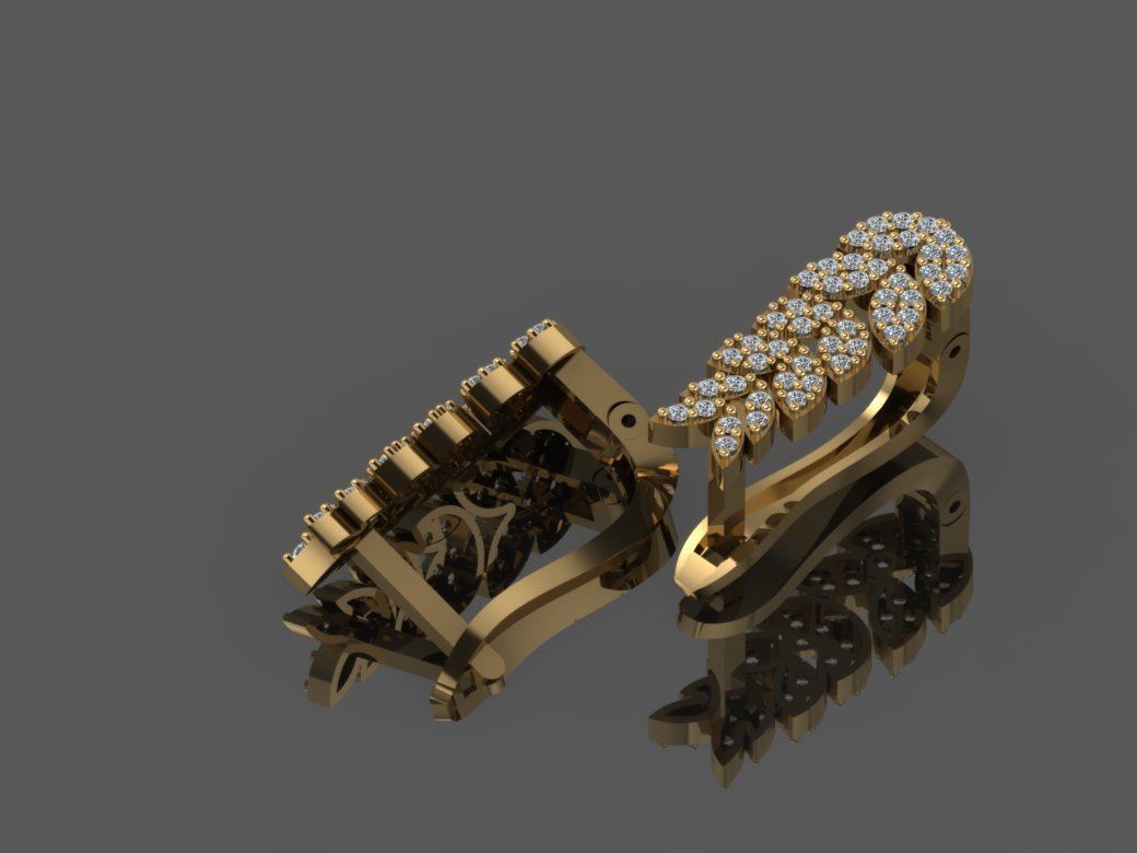 GC GOLD E074 - Diamond Earring  3D print model_6