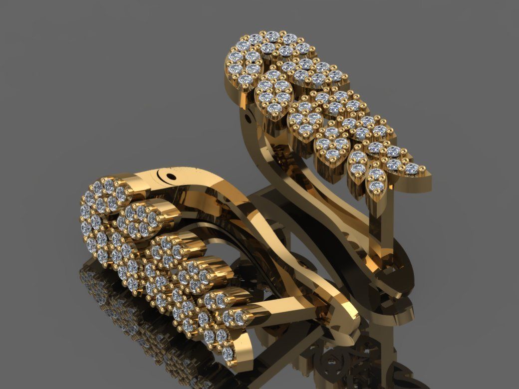 GC GOLD E074 - Diamond Earring  3D print model_5