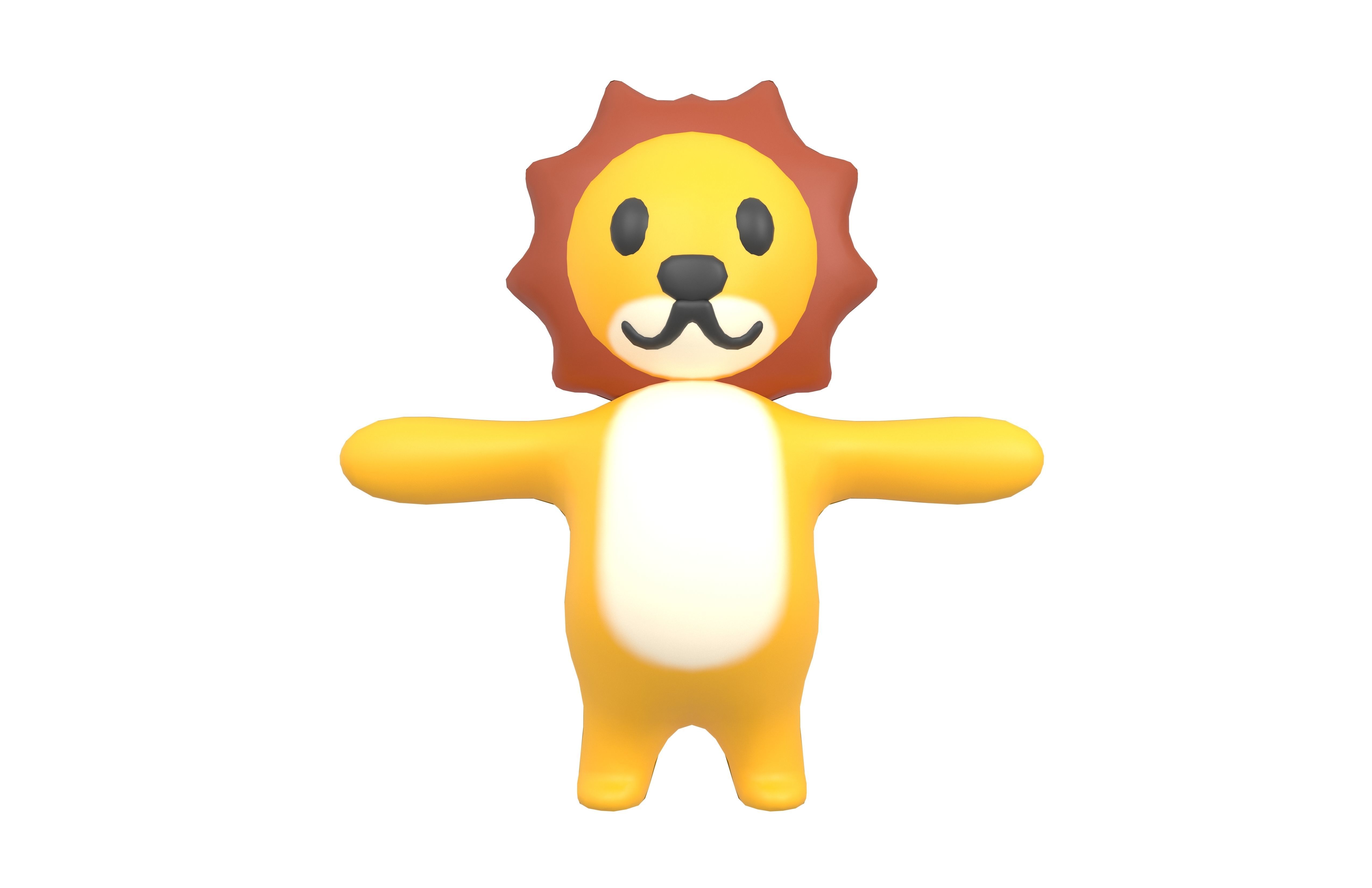Cartoon Lion v1 001 Low-poly 3D model_1