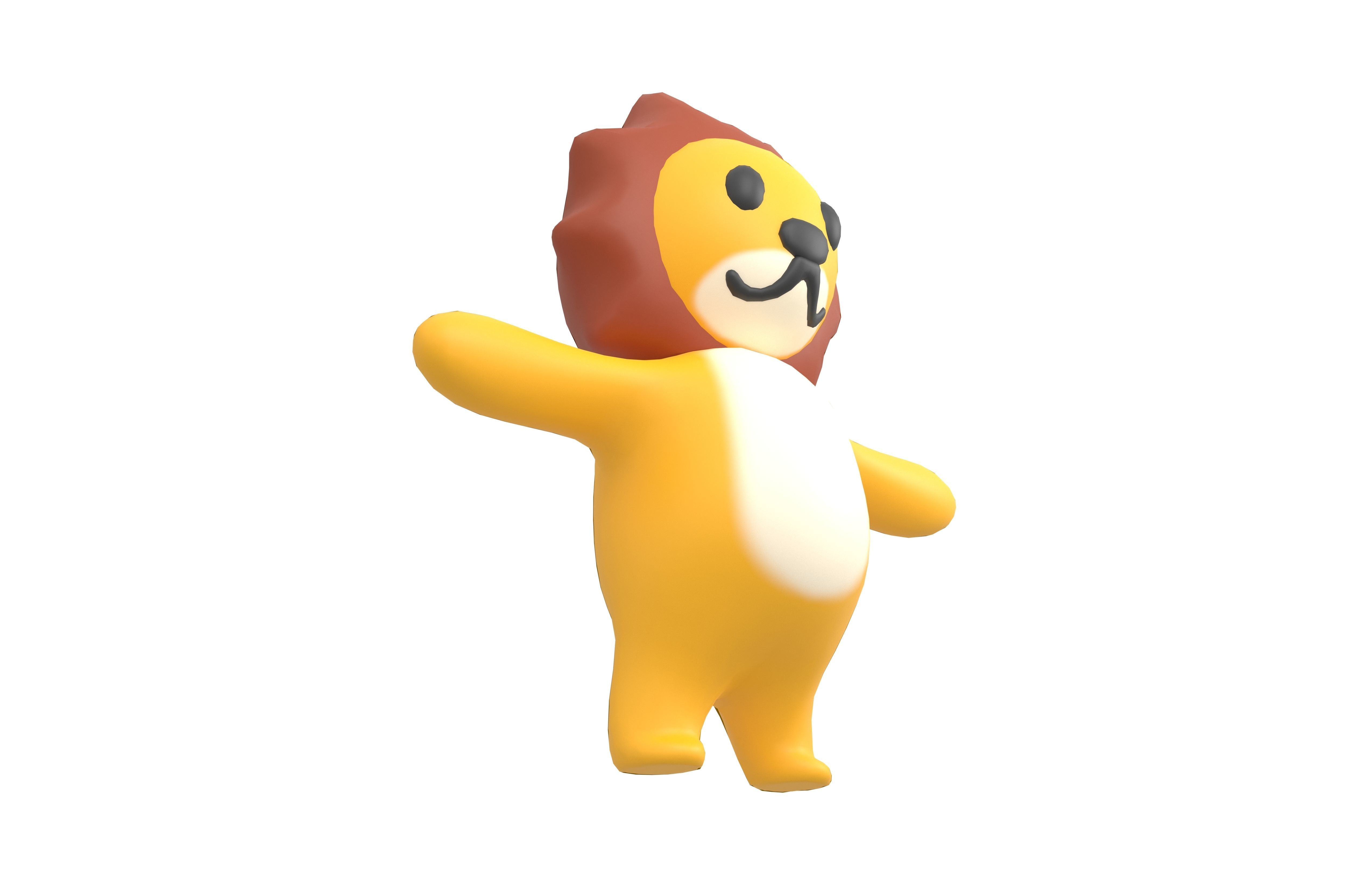 Cartoon Lion v1 001 Low-poly 3D model_3