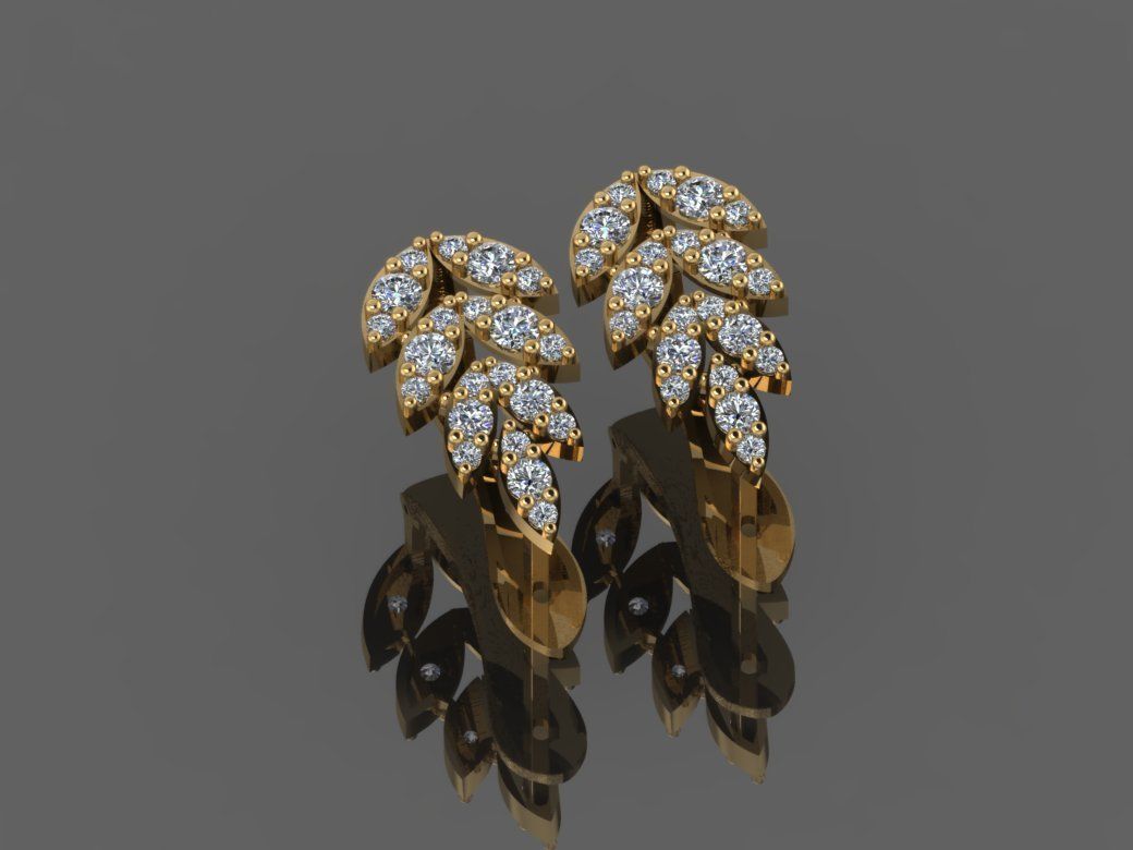 GC GOLD E079 - Diamond Earring 3D print model_5
