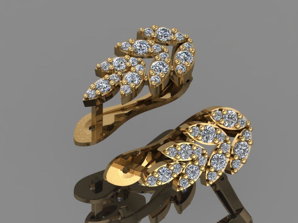 GC GOLD E079 - Diamond Earring 3D print model_8