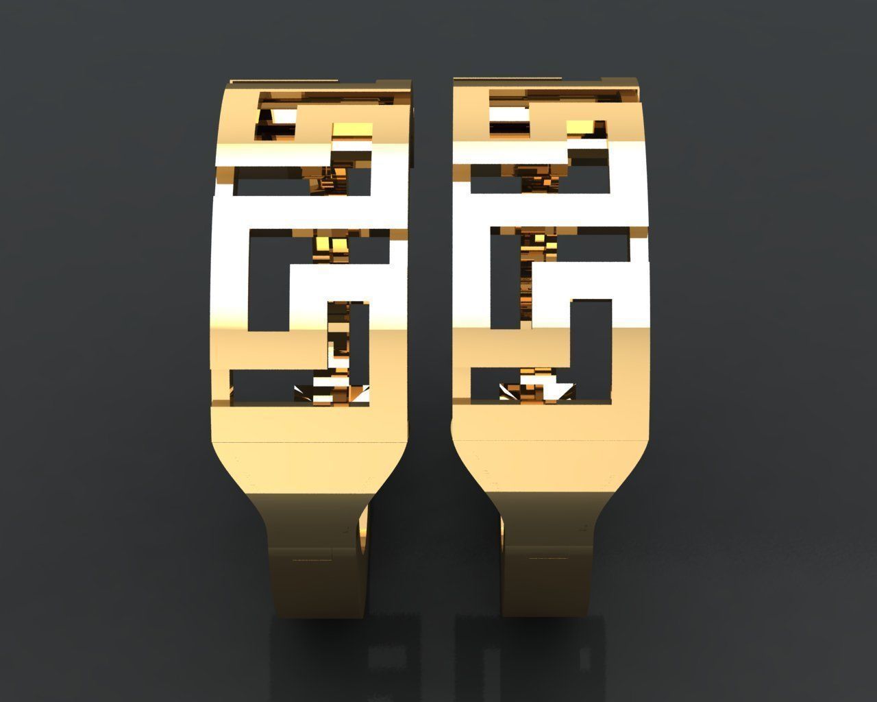 GC GOLD E087 - Diamond Earring 3D print model_3