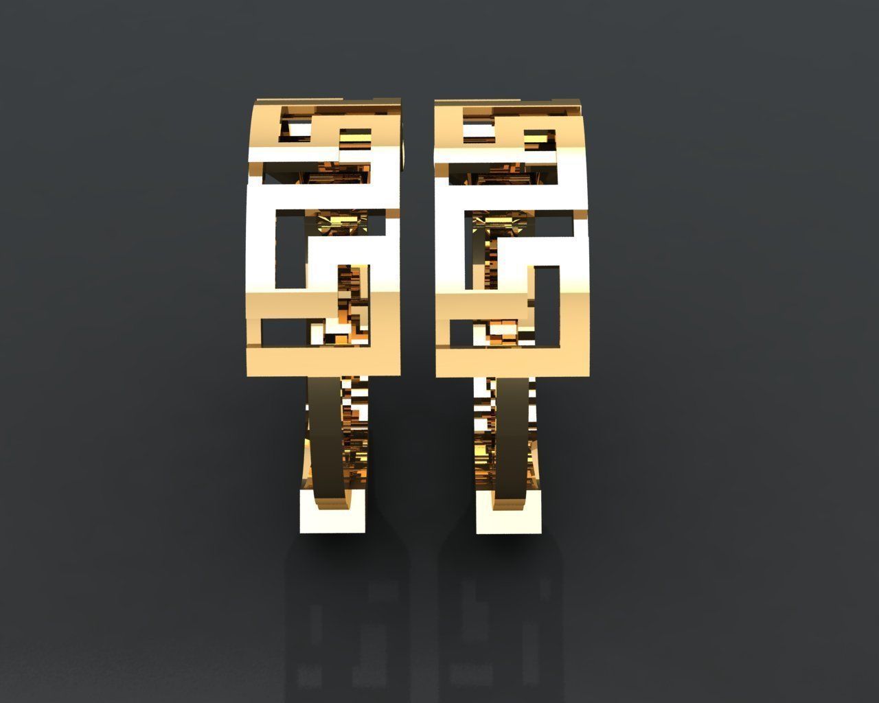 GC GOLD E087 - Diamond Earring 3D print model_1