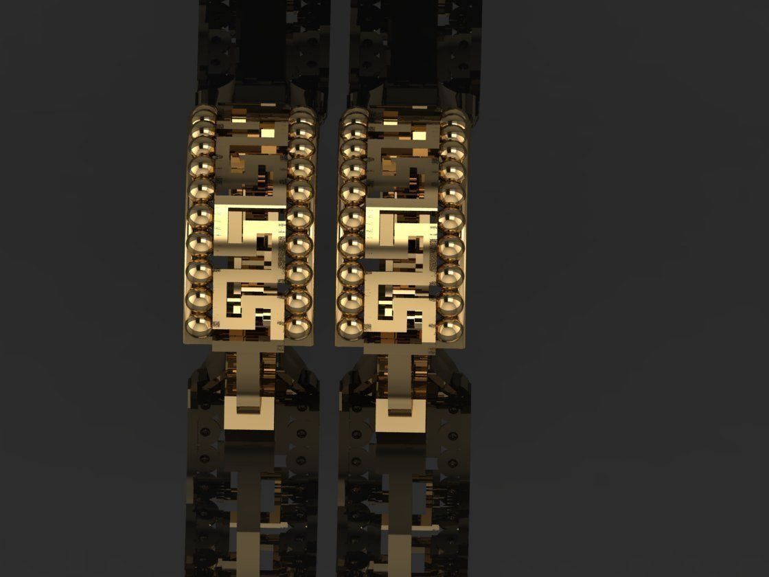 GC GOLD E088 - Diamond Earring  3D print model_1