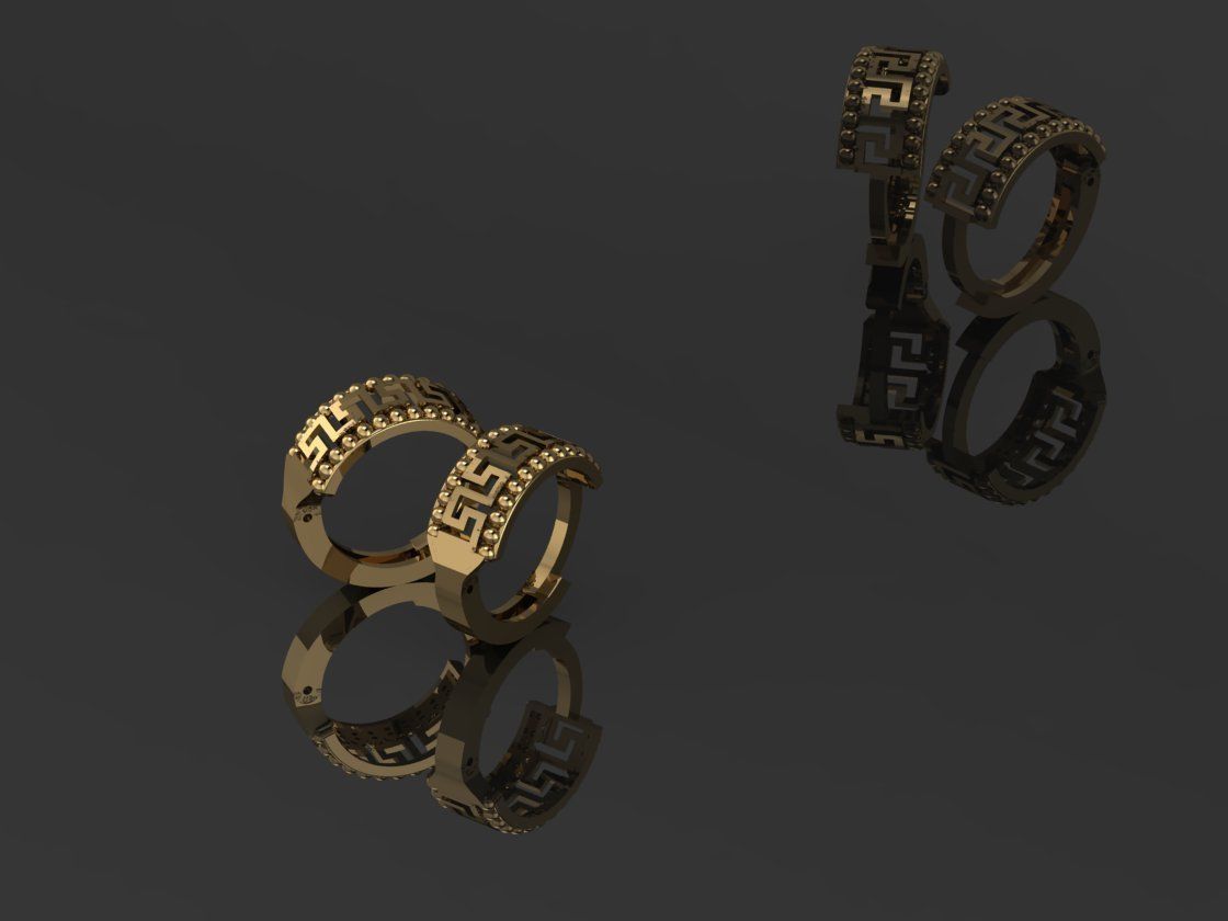 GC GOLD E088 - Diamond Earring  3D print model_7