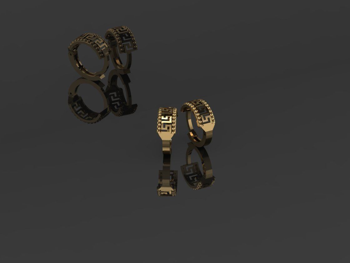 GC GOLD E088 - Diamond Earring  3D print model_6