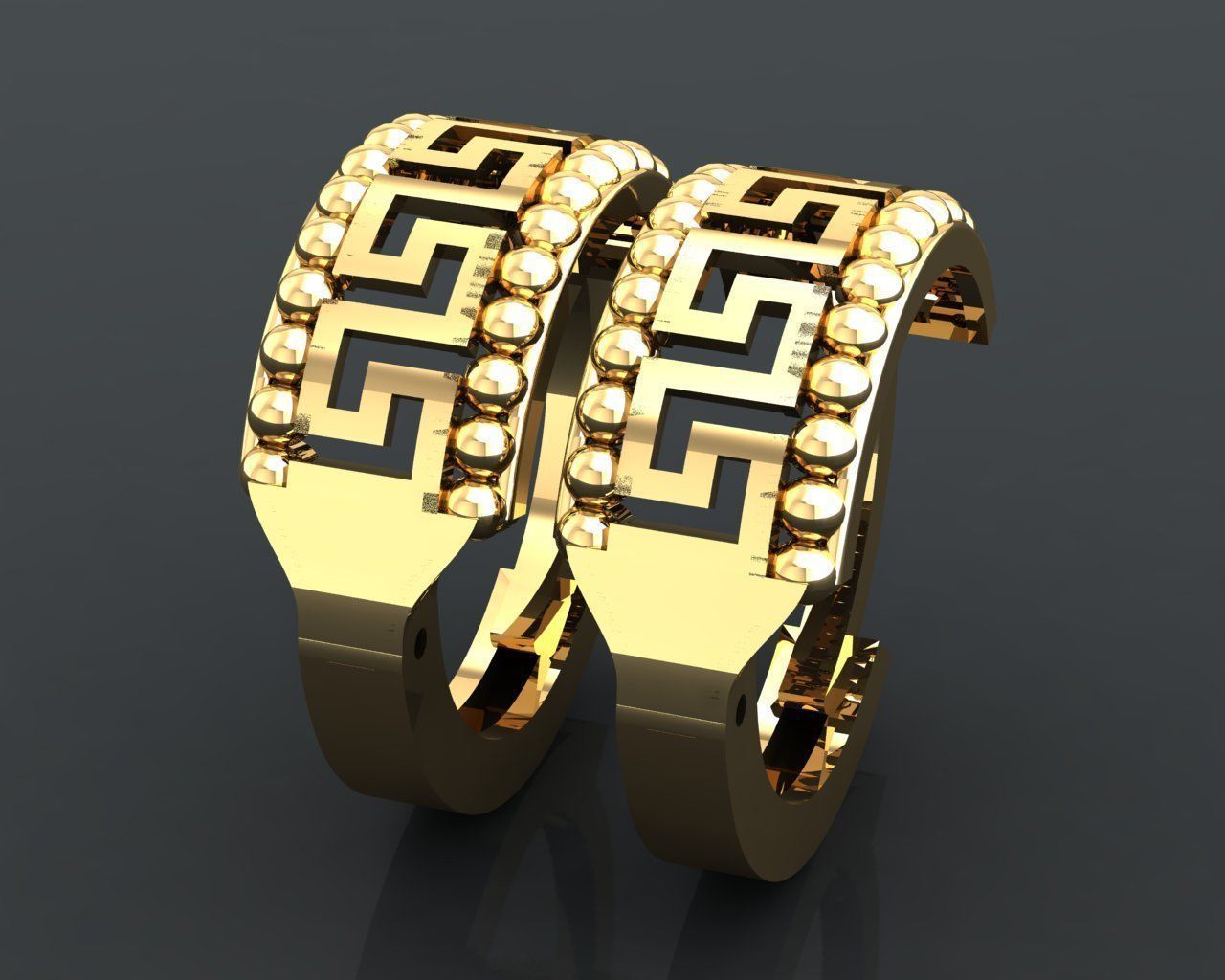 GC GOLD E088 - Diamond Earring  3D print model_3