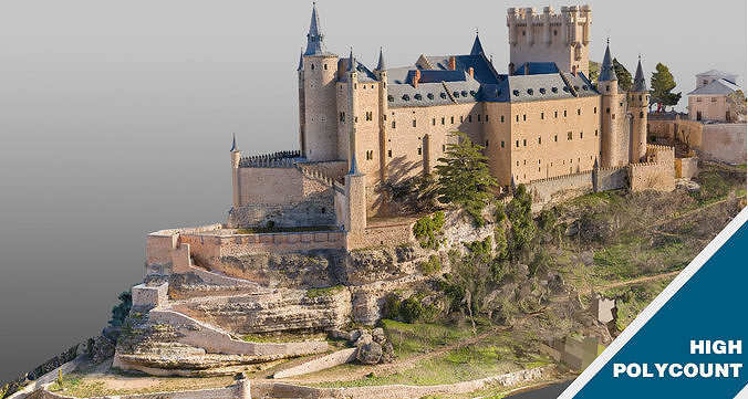 Gothic Medieval Castle - Hihg Poly 3D model
