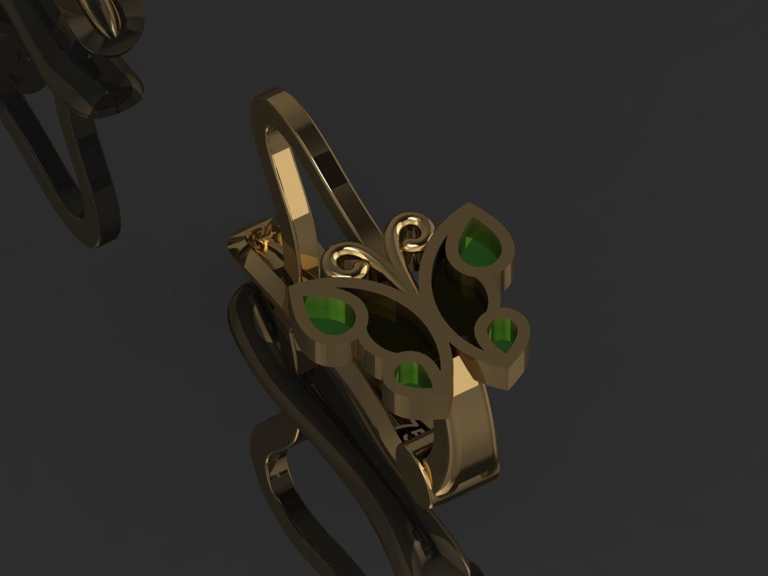 GC GOLD E091 - Diamond Earring  3D print model_6