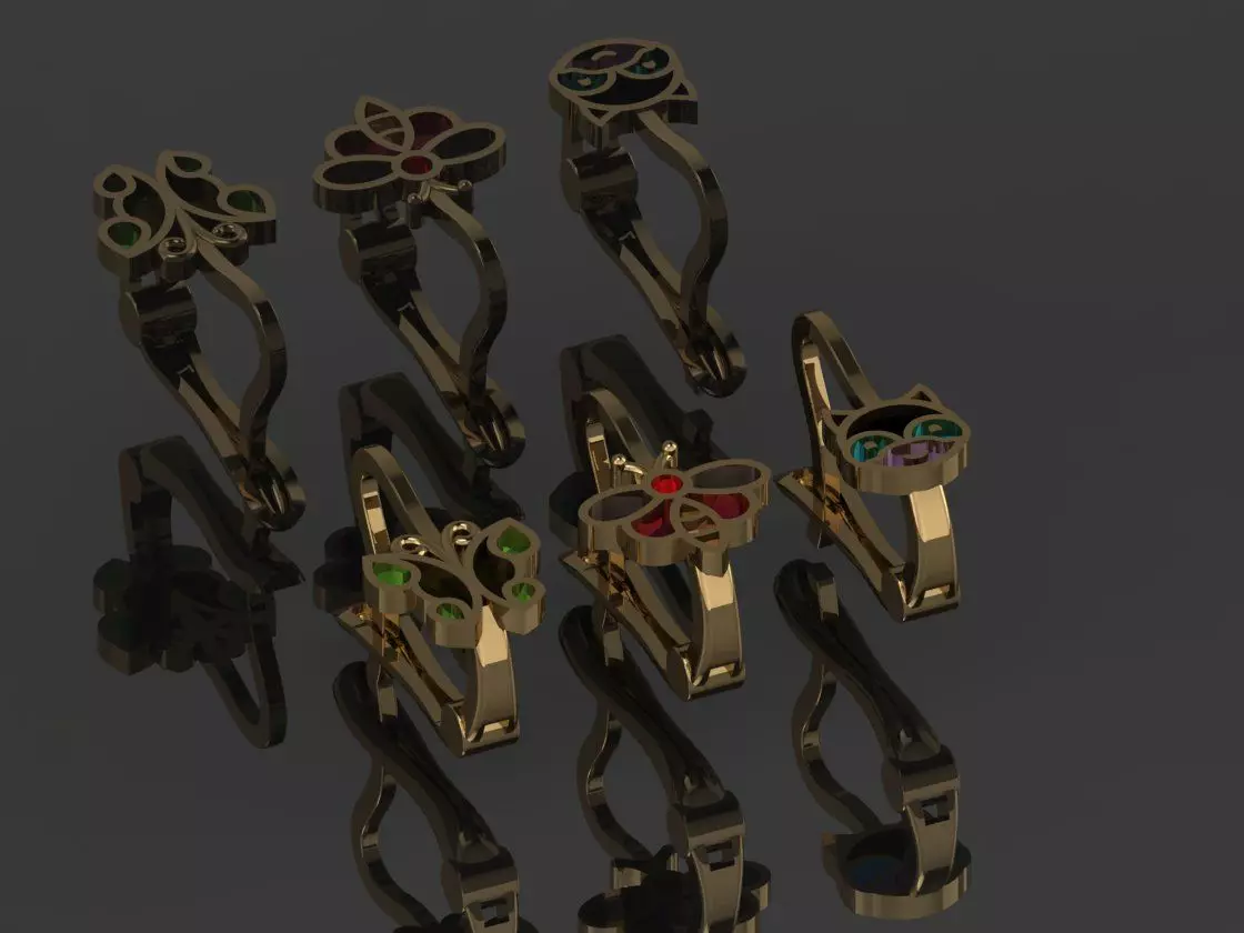 GC GOLD E091 - Diamond Earring  3D print model_0