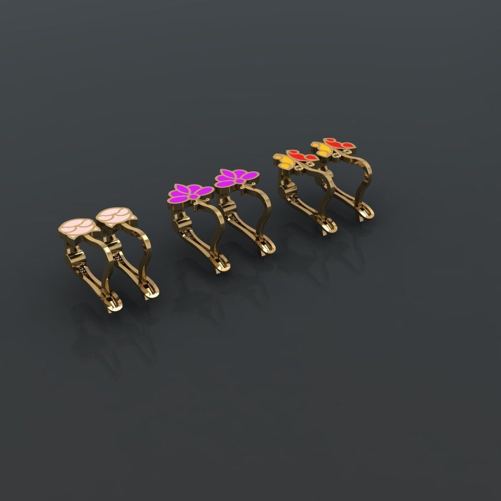 GC GOLD E091 - Diamond Earring  3D print model_1
