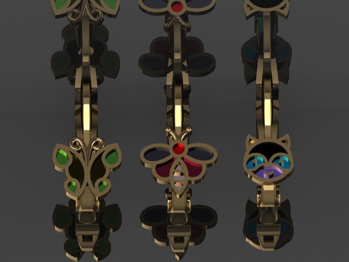 GC GOLD E091 - Diamond Earring  3D print model_3