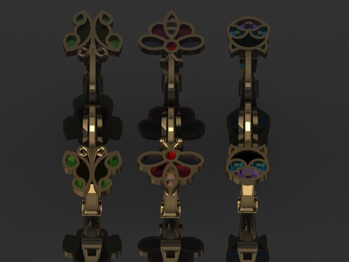 GC GOLD E091 - Diamond Earring  3D print model_2