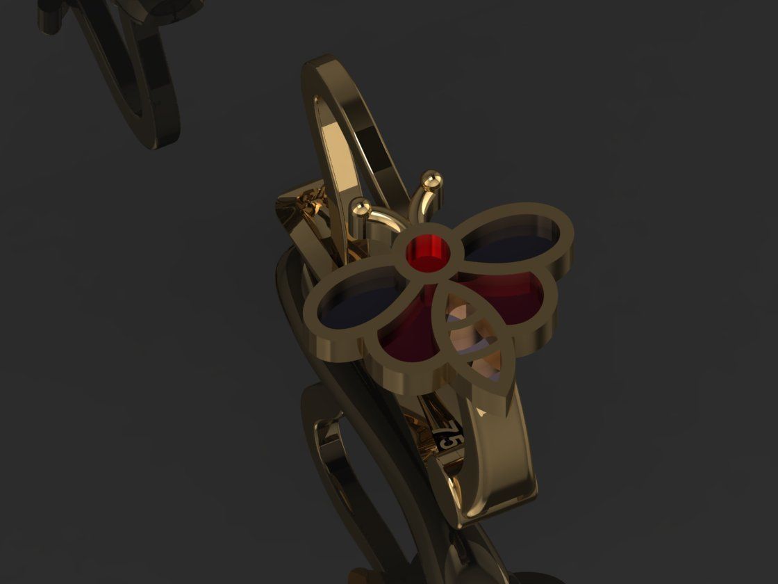 GC GOLD E091 - Diamond Earring  3D print model_5