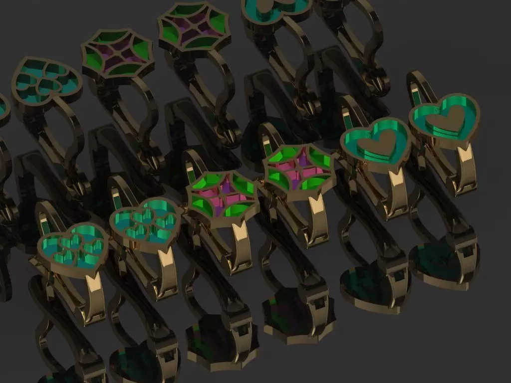 GC GOLD E095 - Diamond Earring 3D print model_0