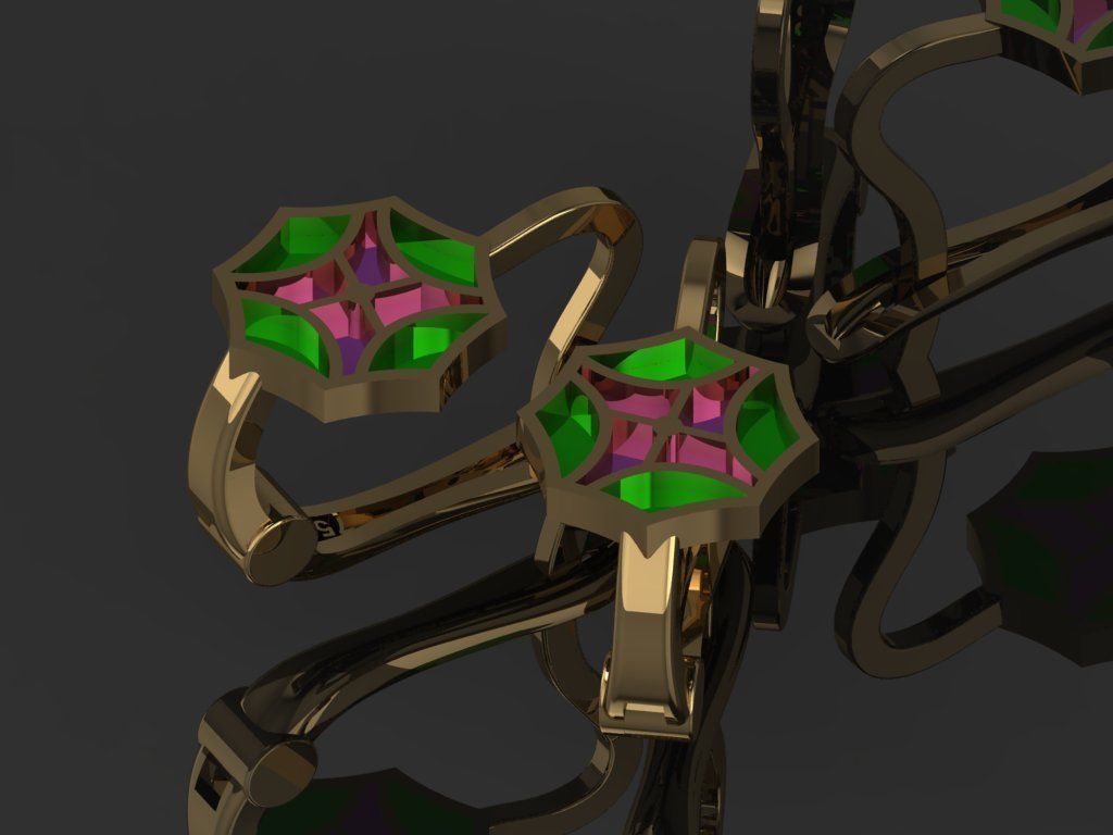 GC GOLD E095 - Diamond Earring 3D print model_5