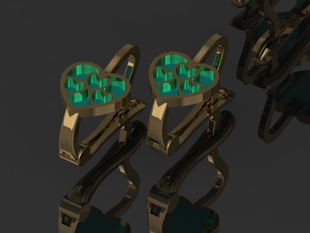 GC GOLD E095 - Diamond Earring 3D print model_6